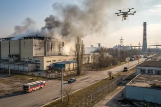 ukrainian drone hits plant