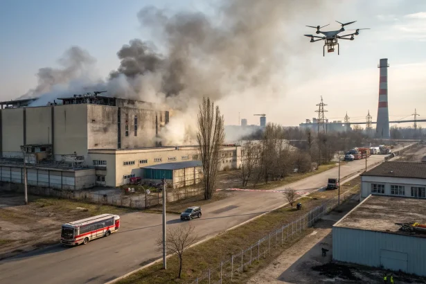 ukrainian drone hits plant