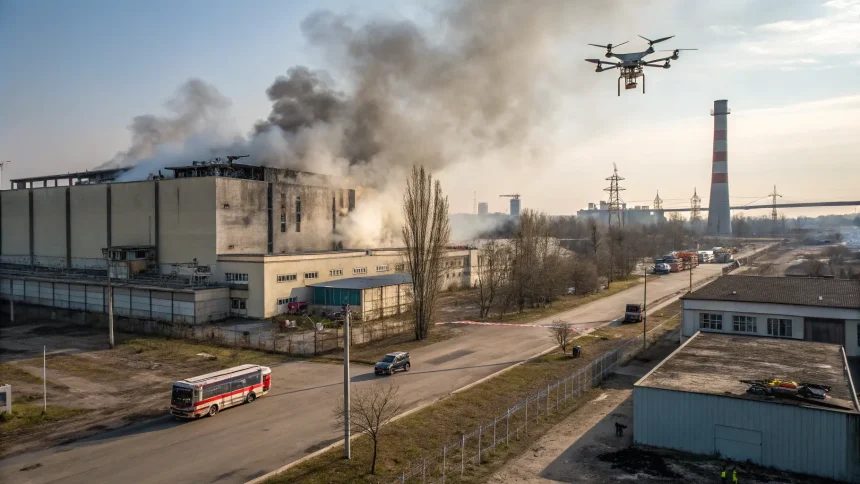 ukrainian drone hits plant