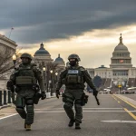 national guard troops patrol