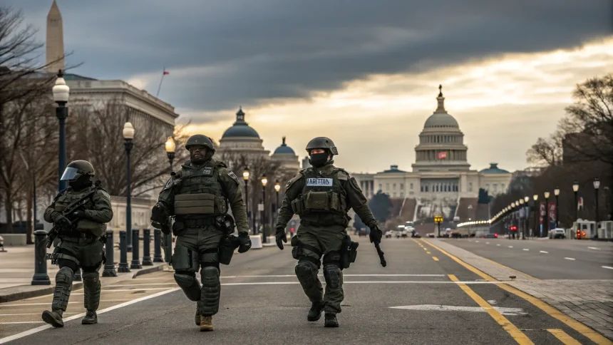 national guard troops patrol
