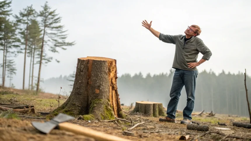 man claims framing tree cutting dispute
