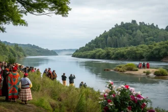 mapuche celebrate tripantu along pilmaiquen