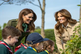 melania trump meets princess catherine scouts