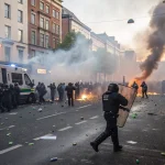 protesters clash police dublin asylum hotel