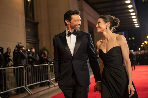 hugh jackman steps out with sutton foster