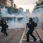 minneapolis crash tear gas deployed