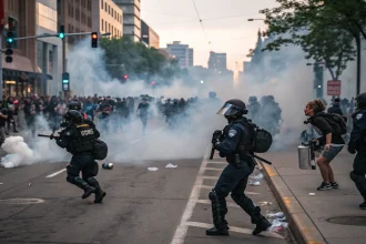 minneapolis crash tear gas deployed