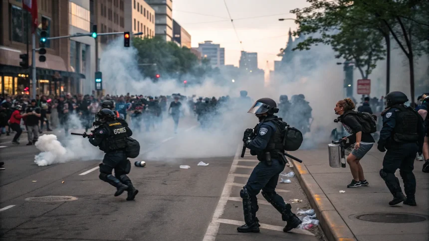 minneapolis crash tear gas deployed