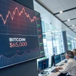 bitcoin slips below sixty five thousand