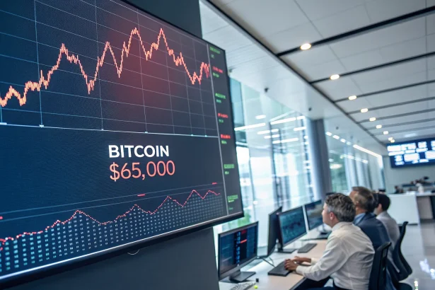 bitcoin slips below sixty five thousand