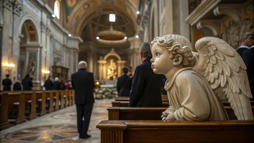 cherub statue causes church controversy