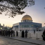 pre dawn lines al aqsa mosque