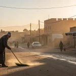 quiet volunteer shaped moroccan town