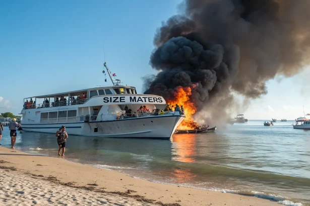 miami beach tour boat fire