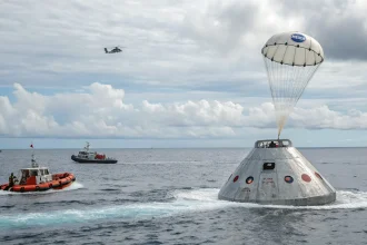 orion splashdown artemis test complete