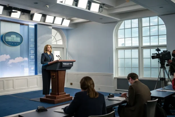 press secretary leavitt addresses reporters