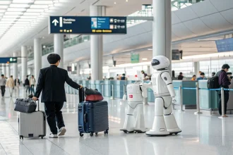 haneda tests humanoid robots luggage
