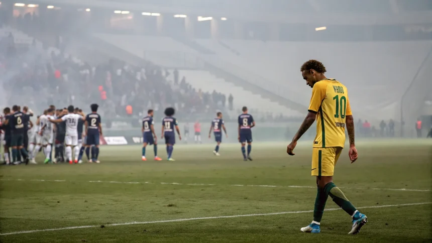 neymar substituted due to mistake