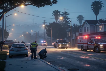 overnight emergency draws first responders