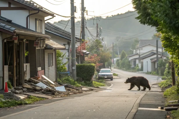 bear attacks japanese residential area