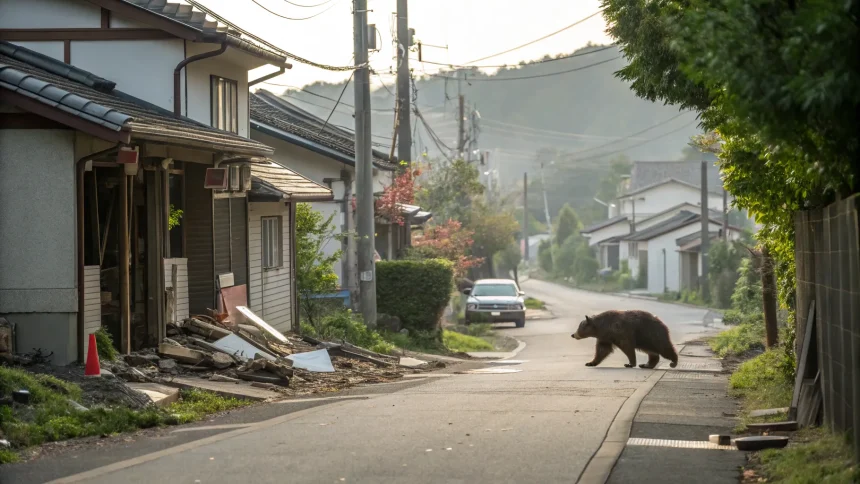 bear attacks japanese residential area