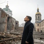 zelenskyy surveys kyiv monastery damage