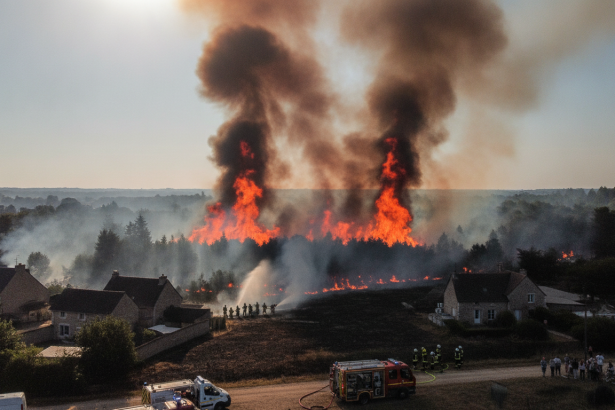 heatwave wildfire near paris france