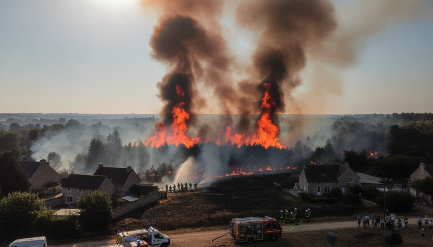 heatwave wildfire near paris france