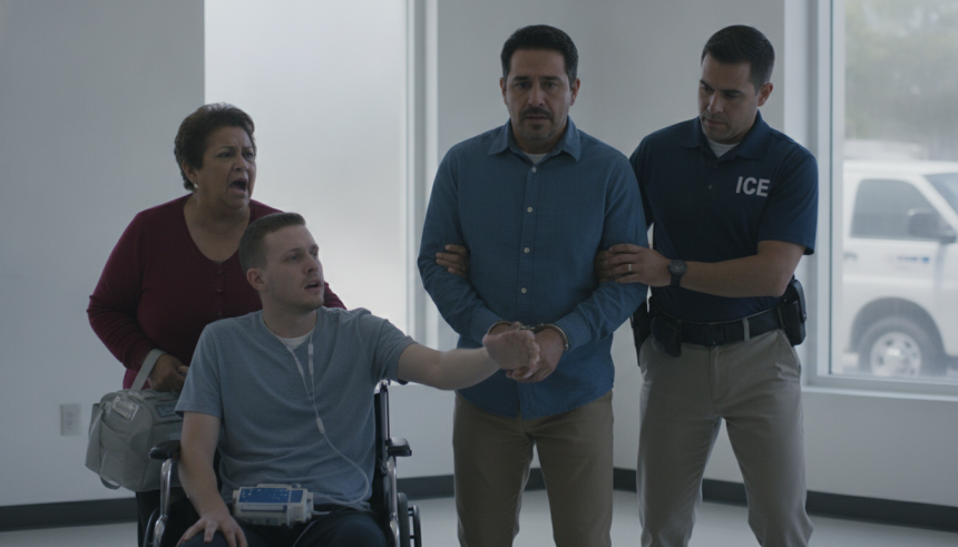 caregiver detained during ice check in