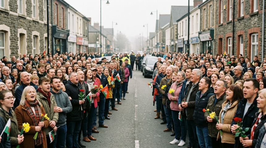 fans sing ahead swansea funeral