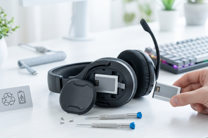 gaming brand wireless headphone battery waste