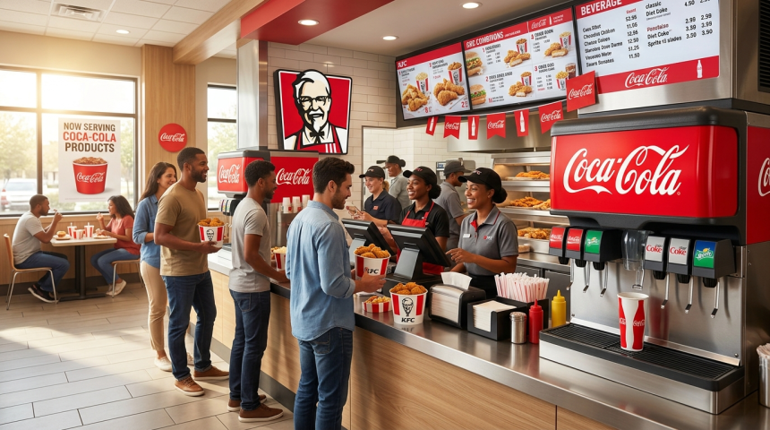 kfc switches restaurants coca cola