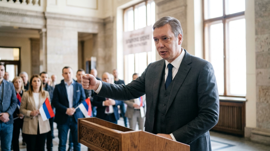 vucic nationalism extend grip serbia